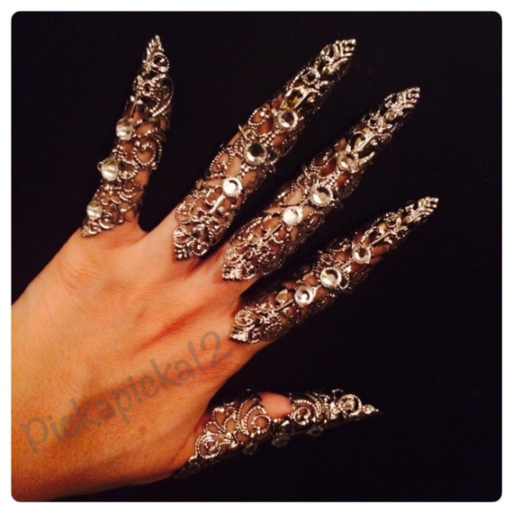 Snake Claw Rings, Long Claws Set of 5, Witch Pagan Finger Claws