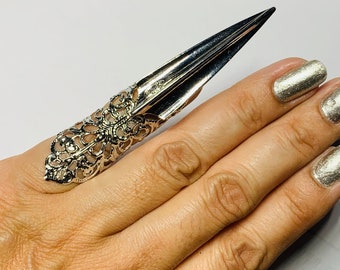 Schild Kralle Ring,kleine Finger Ring,Klaue Ring,Kristall pinky Ring,Nagelschutz,Finger Abdeckung.