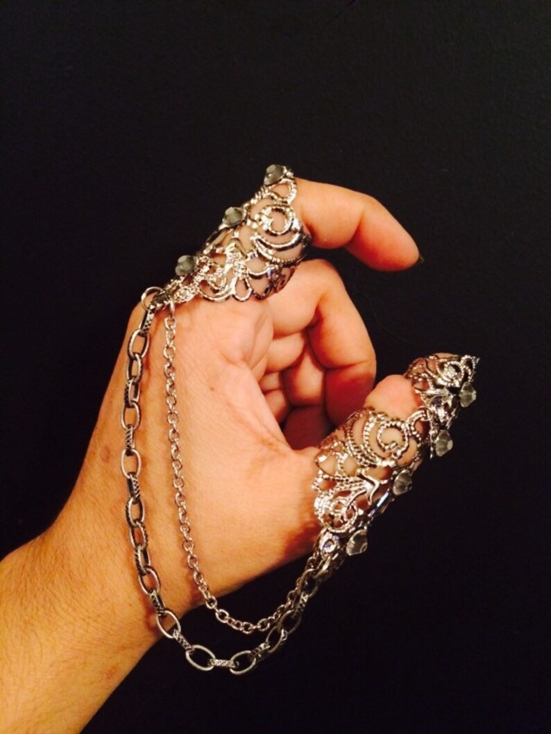 Slave Thumb Ring and Claw With Ring Made With Dull Silver Etsy
