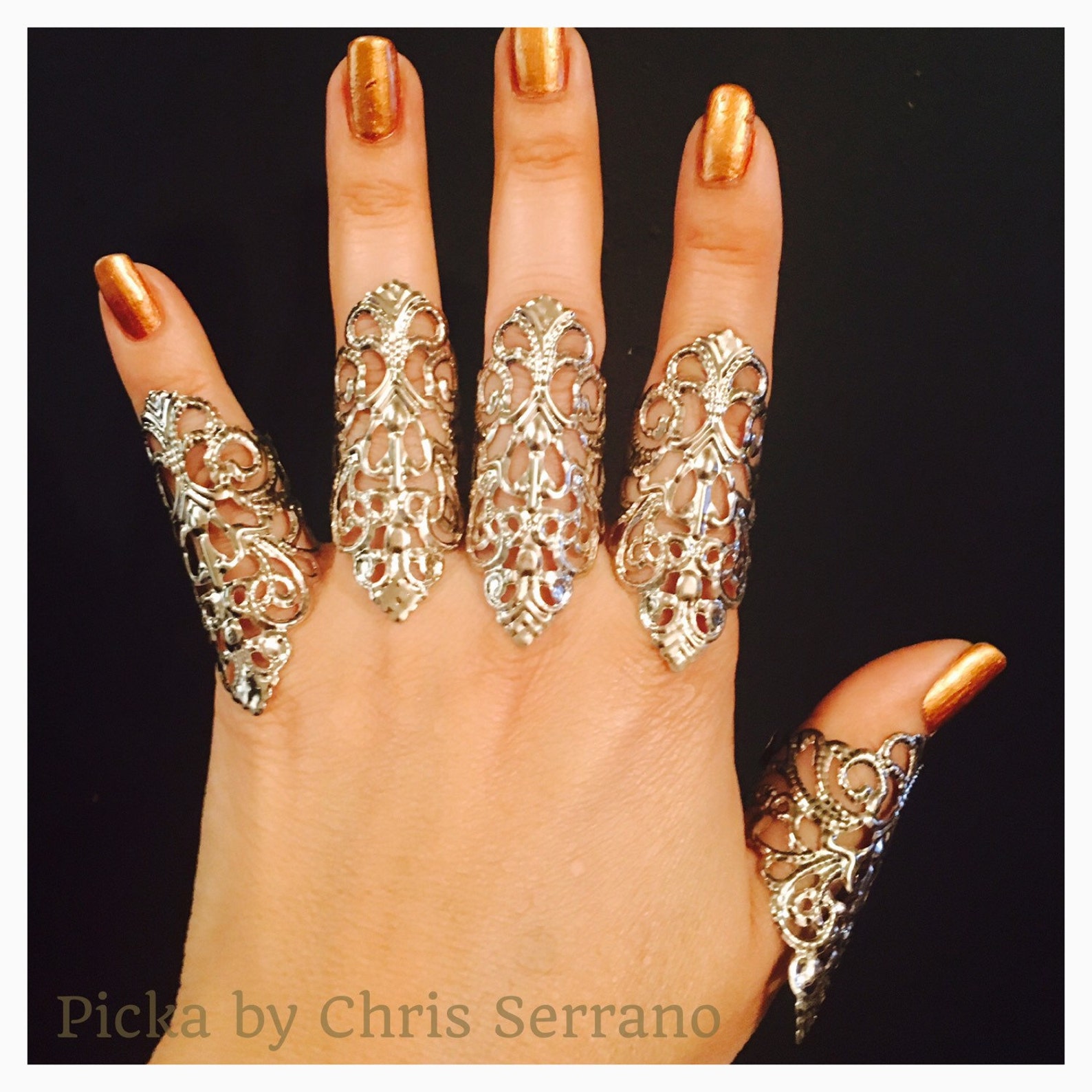 Arrow Rings,armor Rings,large Rings,full Hand Set,5 Pcs,silver Color ...