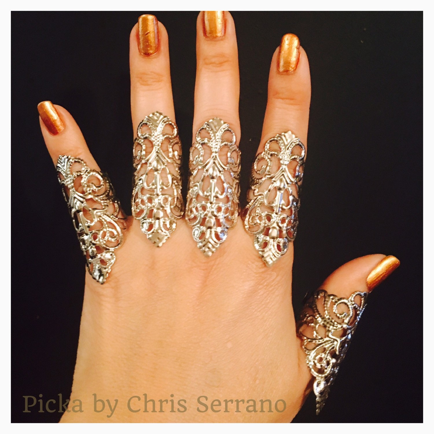 Arrow Rings,armor Rings,large Rings,full Hand Set,5 Pcs,silver Color ...