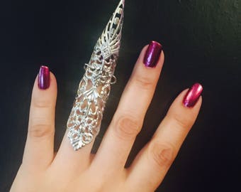 Countess armor claw ring, shield ring, claw ring, thumb ring, nail guard, claw, metal claw, finger cover, metal claw ring,metal finger cover