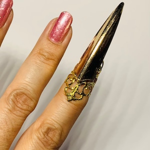 Krallenring,Nagelschutz,Nagelkette,Fingertip,Metall Fingertupfer,Metall Nagel Abdeckung,verstellbar.