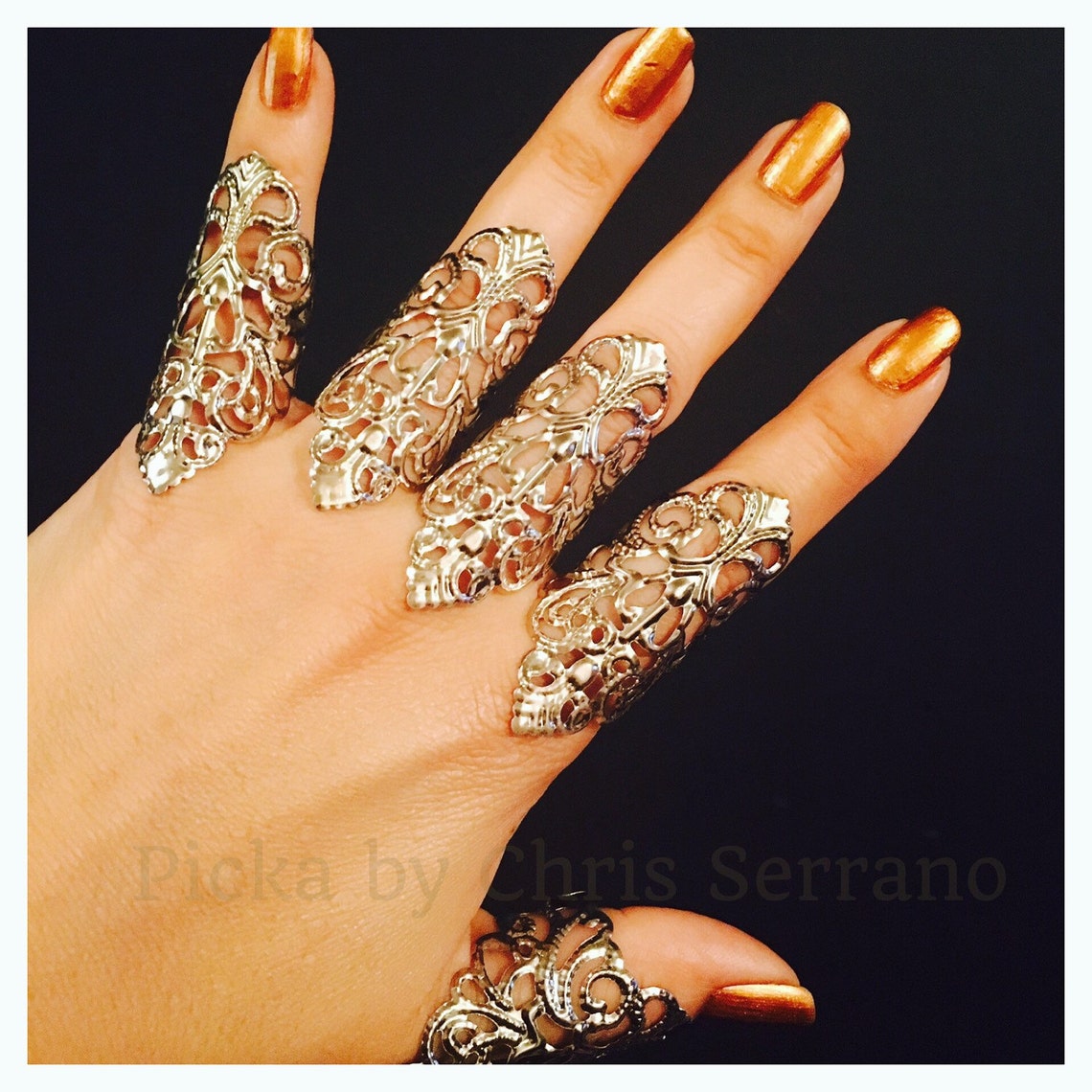 Arrow Rings,armor Rings,large Rings,full Hand Set,5 Pcs,silver Color ...