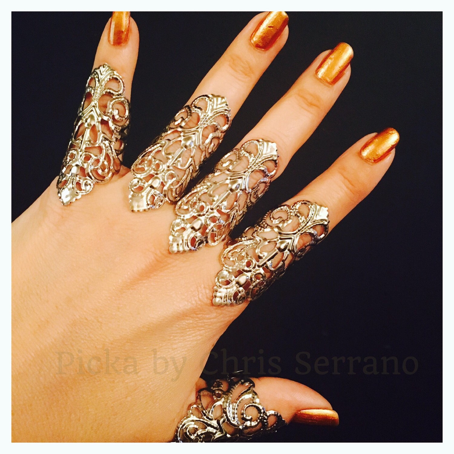 Arrow Rings,armor Rings,large Rings,full Hand Set,5 Pcs,silver Color ...
