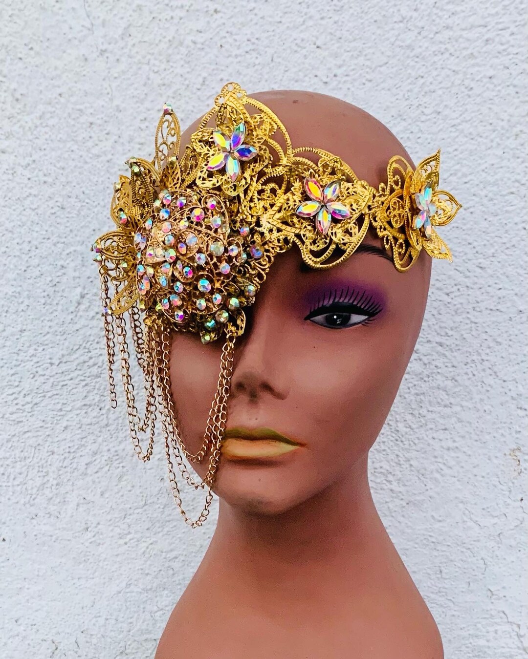 Crystal Eyepatch, Gold Crystal Eyepatch, Eyepatch, Fancy Eyepatch ...
