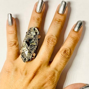 Large crystal ring, cocktail ring,statement ring,vintage style ring,crystal ring,large stone ring,big rings,sizable.