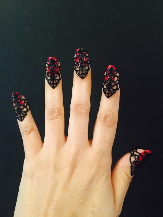 Claw Rings,nail Tips,nail Guards,nail Jewels,metal Claws,black