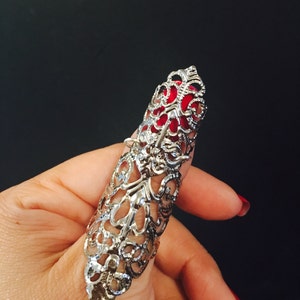 Thumb armor ring,shield ring,nailgard,full finger ring,claw ring,metal claw,armor ring,finger cover,finger metal cover,Sizable.