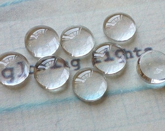 5 cristal cabuchons 40mm claro transparente redondo glascabochons ~ 40 x 8,5mm
