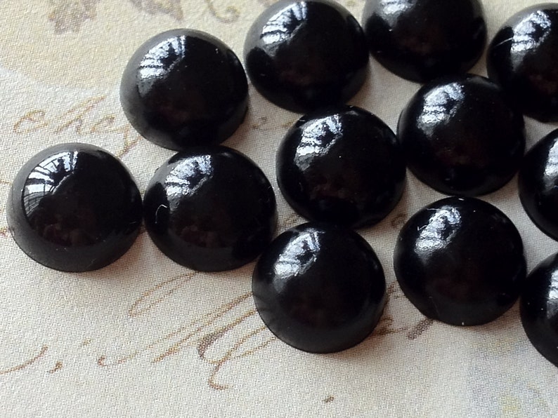 .mts 10 mm Black Color Flat Back Pearl Cabochons