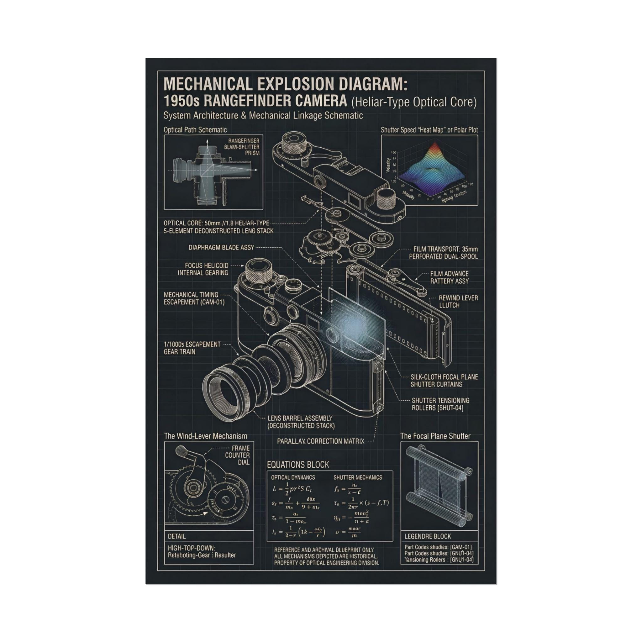 Vintage Camera Patent Art, 1950s Film Camera Exploded View Print, Retro ...