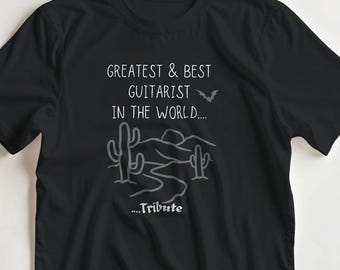 トリビュートギタリストTシャツ｜面白いロックバンドファンTシャツ｜ユニセックス ヘビーコットンギフト