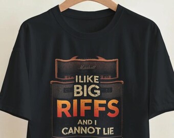 ビッグリフが好き 面白いギタリストTシャツ | ミュージシャンへのギフト | 父の日Tシャツ | ロックンロールシャツ