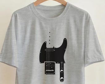 テレスタイルギターTシャツ | ミュージシャンへのギフト | さりげないギター愛好家向けTシャツ | ハンドメイド音楽アパレル | クラシックフィットコットンシャツ