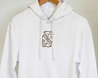 刺繍カントリーパーカー - 心地よい金糸デザイン - かわいいファームハウススタイルのスウェットシャツ - 彼女へのギフト