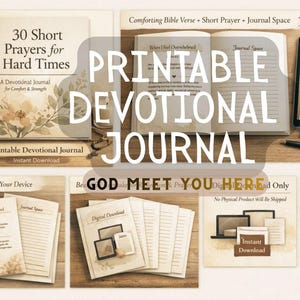 30 Kurze Gebete für harte Zeiten | Druckbares christliches Gebetstagebuch | Auf Glauben basierende Devotionalie | Schrift & Journal