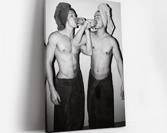 Heated Rivalry Drinking in Towel Poster,Ilya Rozanov and Shane Hollander,Connor Storrie Poster