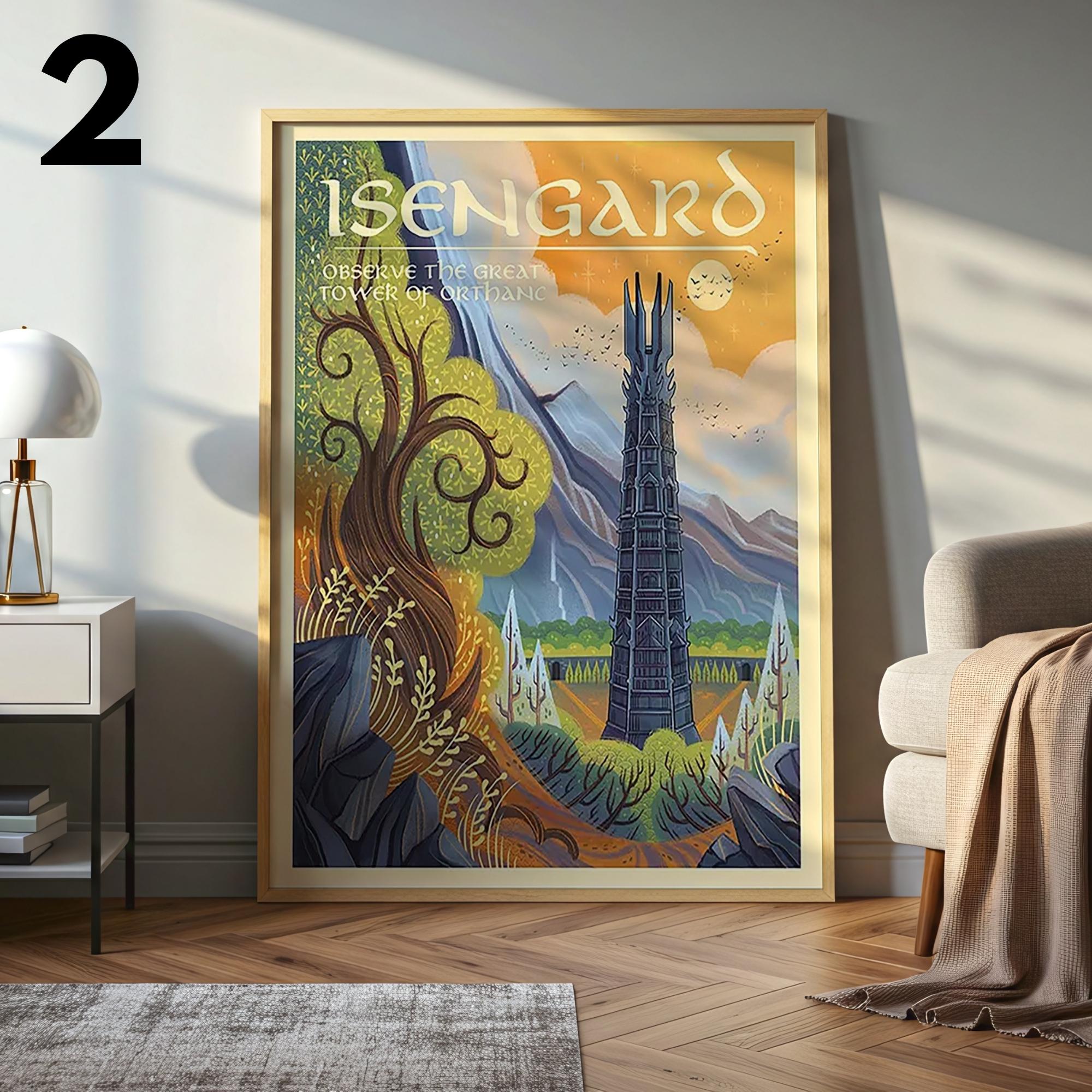 Lord of the Rings Travel Poster Set, Middle Earth Art Prints,hobbiton ...