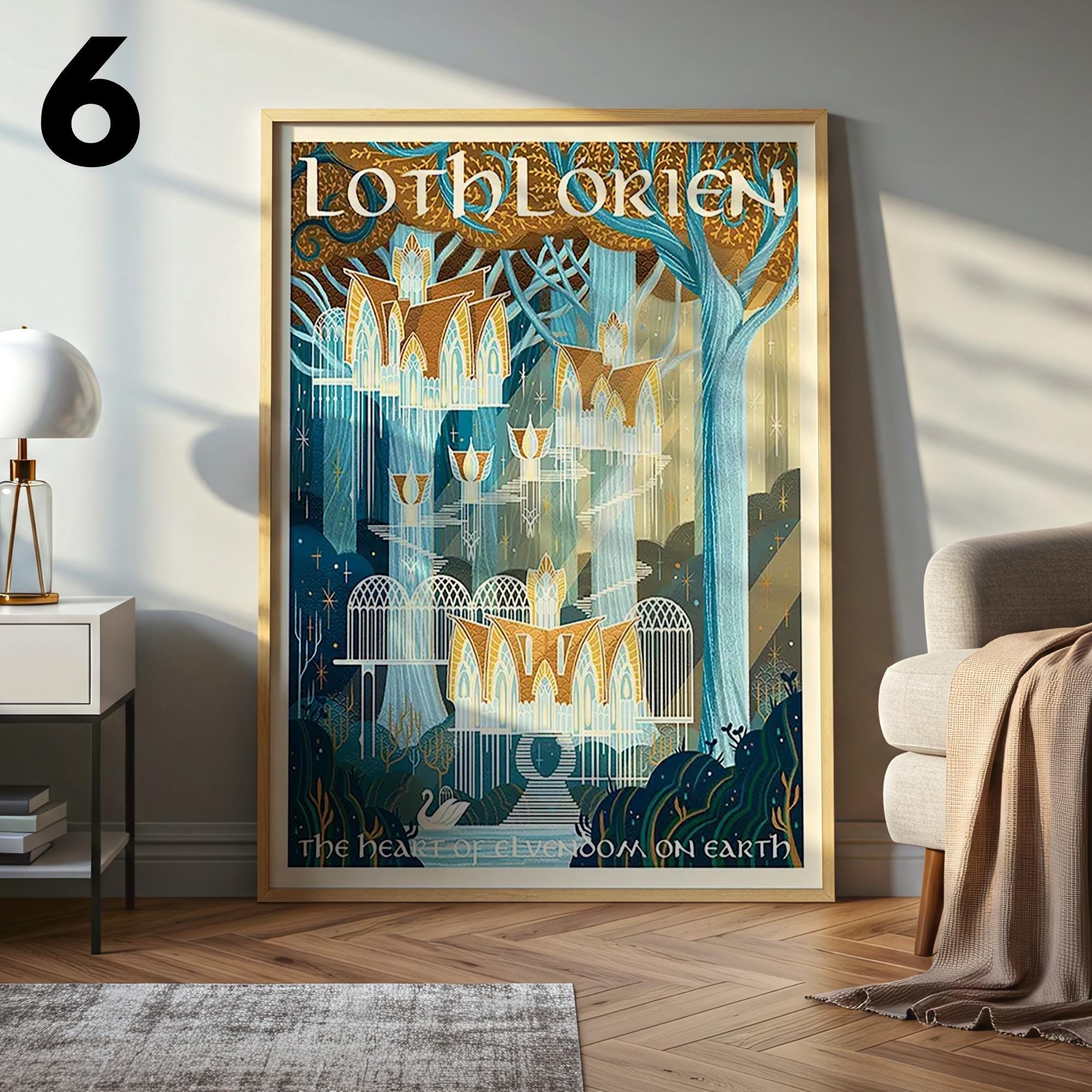 Lord of the Rings Travel Poster Set, Middle Earth Art Prints,hobbiton ...