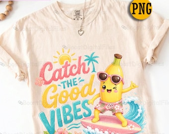 Banana Beach Shirt Design PNG, Pleasant Summer Sublimation