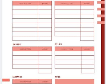 Printable Monthly Budget Planner for Journal Monthly Budget Tracker Journal Page Printable Spending Tracker Monthly Budget