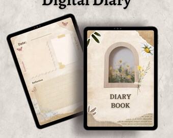 Brown and Beige Scrapbook Lined Digital Undated Journal