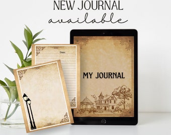 Minimalist Lined and Undated Vintage Digital Journal