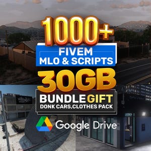 1000+ FiveM MLO & Scripts Mega Pack | ESX QBCore Ready | 30GB Bonus Donk Cars, Clothes Bundle | Instant Download