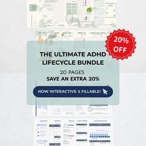 Ultieme ADHD-bundel Work-Life-toolkit van 20 pagina's, Brain Dump, Uitvoerende functie, Dopaminemenu, Digitale planner, Healing & Professional pdf