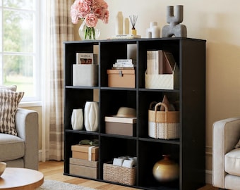 Bookshelf Storage Organizer – 9 Cube Shelf Display Home Office & Living Room