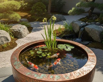 Koperen vissenkommen - Handgemaakte koperen koivijverkom — Gezondere vissen en schoner water |