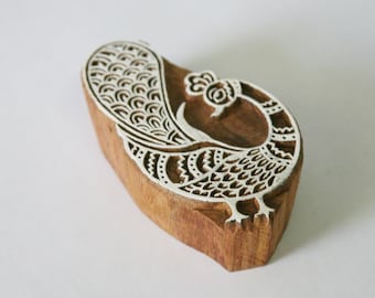 Peacock Stamp - Indian Hand Carved Wood Block #3