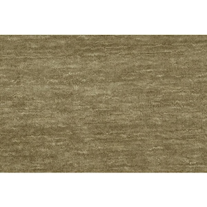May include: A solid olive-brown textile fabric featuring a dense, short-pile surface with a subtle, horizontal, wavy texture pattern that creates a soft, light-reflecting appearance across the entire rectangular material surface.