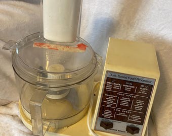 Procesador de alimentos Hamilton Beach de doble velocidad, modelo 702-4, de la década de 1970. Funciona con accesorios.