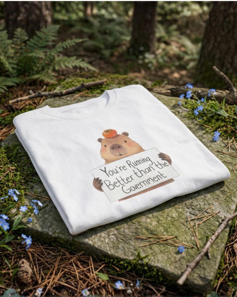 Funny capybara meme running shirt, quote graphic tee, marathon runner gift, animal workout t-shirt image 6