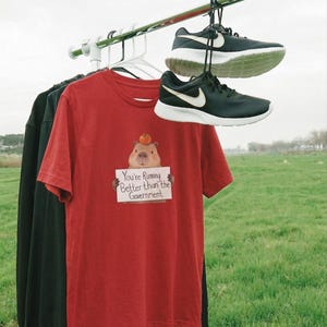 Funny capybara meme running shirt, quote graphic tee, marathon runner gift, animal workout t-shirt image 4