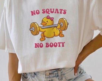 Camiseta infantil divertida para academia, camiseta com estampa de pato, top de treino, presente fitness com meme de perna