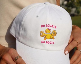 Boné de ginástica engraçado, boné de beisebol feminino com estampa de pato, acessório de treino para o dia de treino de pernas com meme