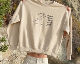 Minimalist sporty runner motivational runner sweatshirt, comfortable unisex heavy blend workout crewneck inspirational sportwear