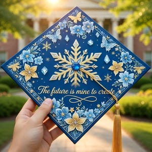 The Future Is Mine To Create Graduation Cap, Frozen Elsa Inspired Graduation Cap Topper, Disney Grad Topper, Class of 2026