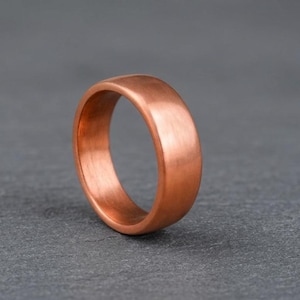Handmade Solid Copper Band Ring, Minimalist Copper Ring, Unisex Wedding Band, Stackable Ring, Rustic Everyday Ring, Gift for Him Her