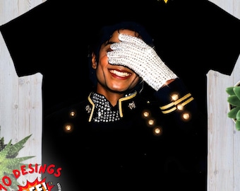 Michael Jackson PNG, King Pop Digital, Michael Fan Gift Retro 80s Music Shirt png, Sequin Glove Pop Art Digital Art (only for black shirt)