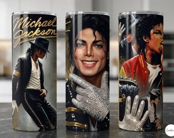 Michael Jackson Tumbler Wrap PNG Sublimation Design  Pop Singer | Vintage 90s Music Legend Shirt Design | MJ Portrait | Digital Download