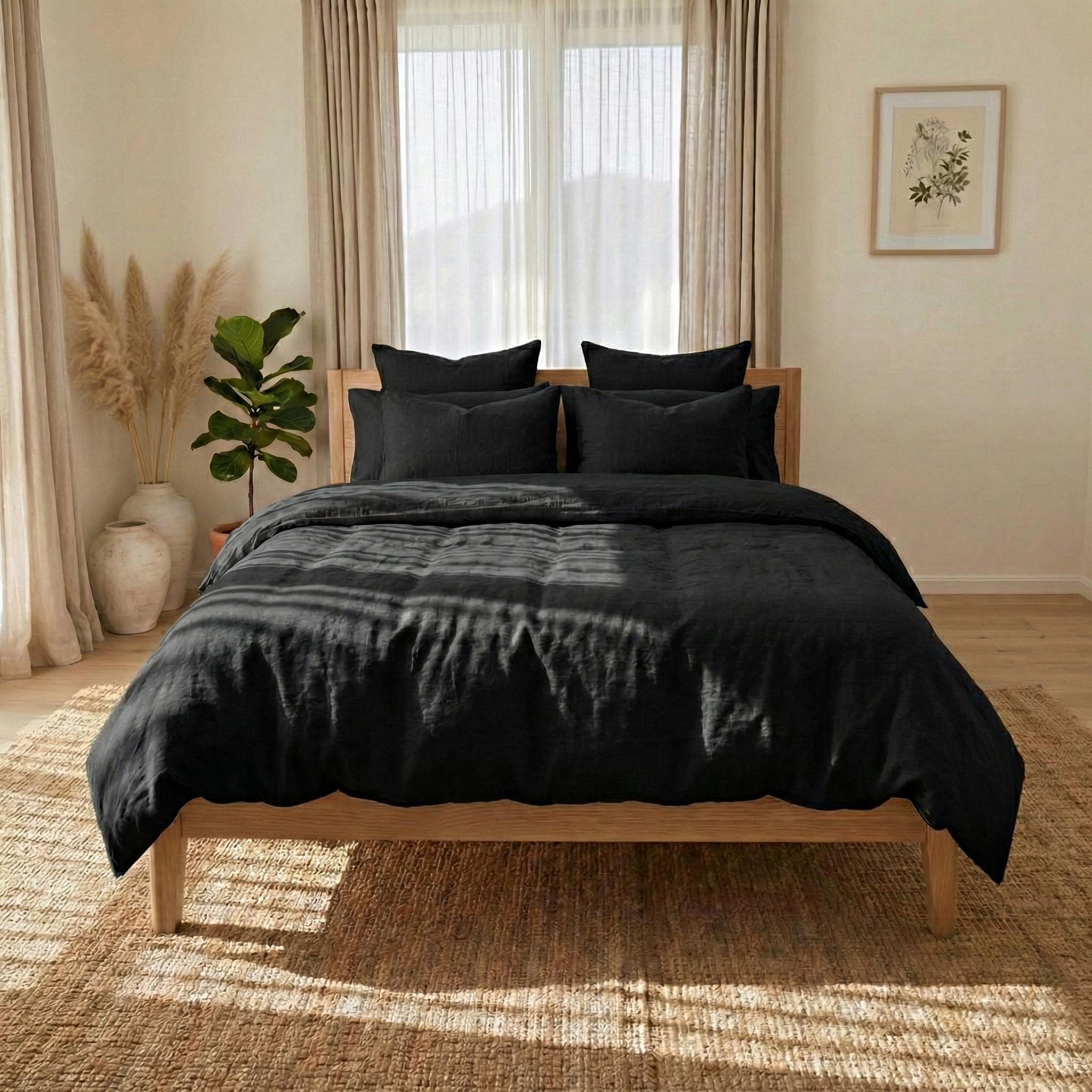 Bettwäsche 155x220 schwarz