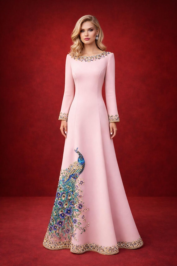 pink peacock dress Valerie Dress