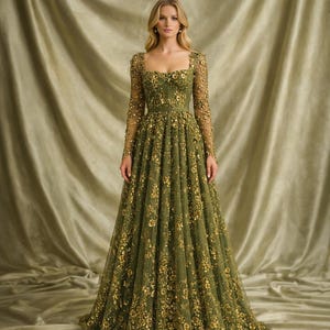 Olive Green Prom Dress Unique - Etsy Olive Green Prom Dress Unique - Etsy