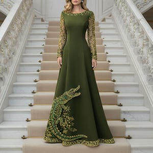 Mother of the Bride Dress Moss Green - Etsy