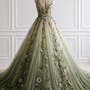 Olive Green Prom Dress Unique - Etsy