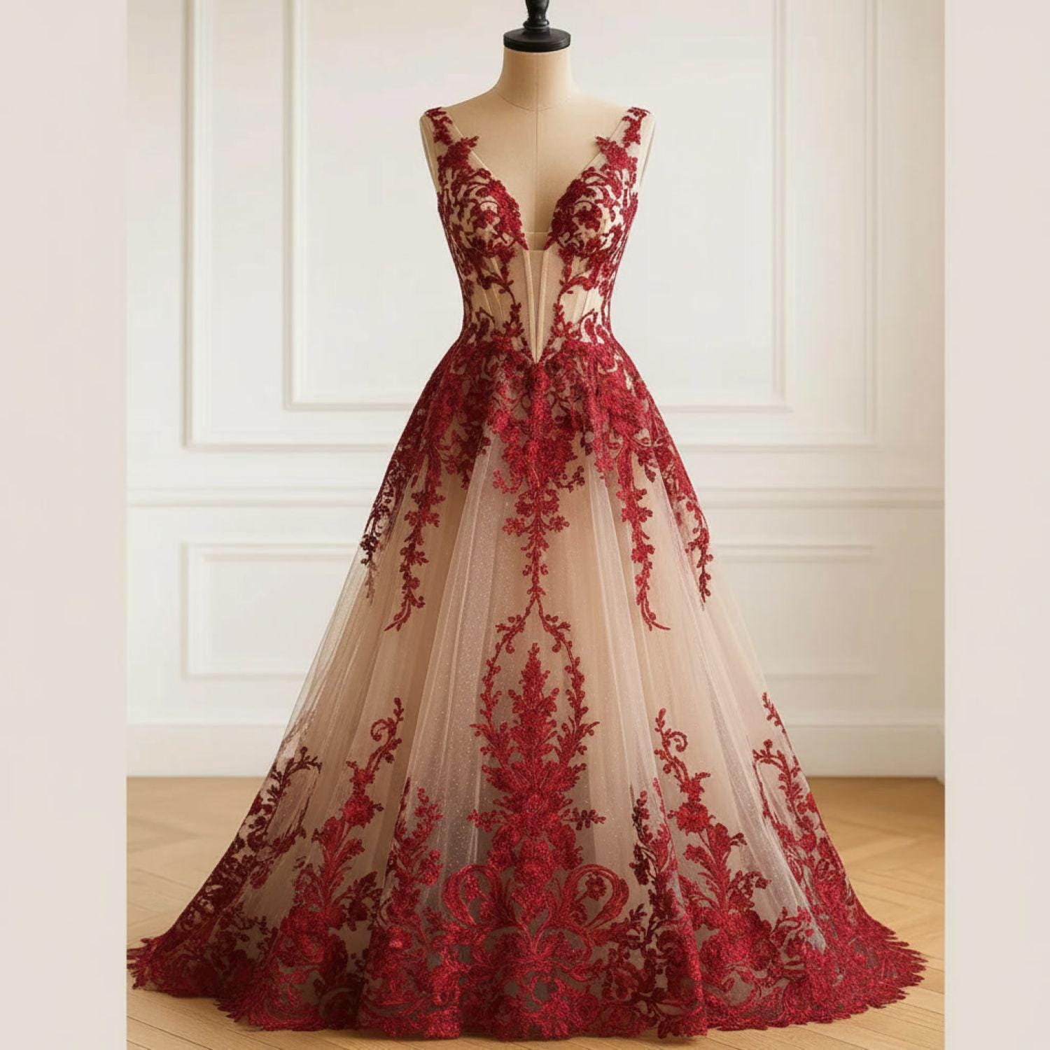 Crimson Lace Dress - Etsy